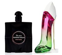 Pack of 2 - Crystaline 85ml EDP & Black Addiction 80ml EDP | Perfume for Women | Long Lasting Fragrance Gift Set | Fresh, Soft & Floral Notes | Eau de Parfum & Cologne