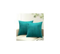 (Pack of 2-Cushion Pad with Cover, Emerald / Green) Embossed Filled Velvet Cushions Covers - Luxury Soft Decorative Sofa Cushion Cover Pair