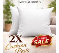 (Pack of 2) Cushion Pads Inserts - Premium Hollowfibre Filled Pillow Pads-Premium Quality Sofa Cushions
