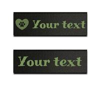 Pack of 2 Customizable Glow-in-The-Dark Labels for OneTigris Tactical Harness - 2 Hook and Loop Patches Compatible with OneTigris Harnesses - Visible in The Dark, Custom Text and Font (Black, 15x5cm)