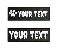 Pack of 2 Customizable Labels for rabbitgoo Tactical Harness - 2 Custom Hook and Loop Patches Compatible with rabbitgoo Harnesses - Choose Your Text, Design, Logo, Color, Size and Font (15x5cm)