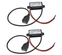 Pack of 2 DC-DC Converter 24 W Quick Charge 6 V-32 V to 5 V 3 A Voltage Regulator with for QC3.0 FCP SFC Protocol Overcurrent Protection for Car GPS Dashcam for Motorhome Truck Bus Display LED Black