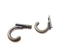Pack of 2 Decorative Antiqued Aged Small Hooks Single Hole 27mm Overall Size C006