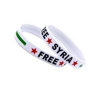 Pack Of 2 Delicate Silicone Wristbands With Syrian Flags For Expressing For Peace And International Causes Youth Protest Accessory