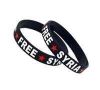 Pack Of 2 Delicate Silicone Wristbands With Syrian Flags For Expressing For Peace And International Causes Youth Protest Accessory