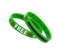 Pack Of 2 Delicate Silicone Wristbands With Syrian Flags For Expressing For Peace And International Causes Youth Protest Accessory