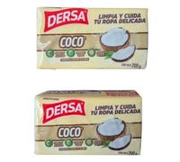 Pack of 2 Dersa Coconut Soaps - 200 g each | Natural Multi-Purpose Soap for Clothes, Hands and General Cleaning | Traditional Biodegradable Formula | Made in Colombia