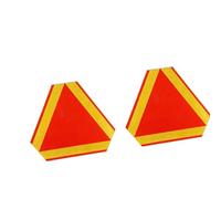Pack of 2 Diamantine Grade Reflective Warning Signs Designed for Construction Vehicles Slow Moving Rustproof Aluminum Triangle Signs