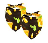 Pack of 2 Dog Bandanas Bee Pattern Pet Scarf Kerchiefs Cats Dogs Bibs Bandana