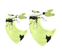 Pack of 2 Dog Bandanas Black Cat Dead Tree Moon Print Translucent Light and Breathable Chiffon Yarn - 16x16x22.8in and 20.9x20.9x30in - Pet Collars Alternative