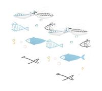 Pack of 2 Dog Bandanas Doodle Fish Pattern Pet Scarf Kerchiefs Cats Dogs Bibs Bandana