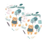 Pack of 2 Dog Bandanas Forest Animals Hedgehog Bear Rabbit Pattern Pet Scarf Kerchiefs Cats Dogs Bibs Bandana