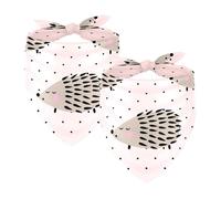 Pack of 2 Dog Bandanas Hedgehog Pattern Pet Scarf Kerchiefs Cats Dogs Bibs Bandana