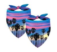 Pack of 2 Dog Bandanas Sunset Tree Silhouette Pet Scarf Kerchiefs Cats Dogs Bibs Bandana