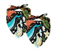 Pack of 2 Dog Bandanas Underwater Animals Whale Dolphin Turtle Pet Scarf Kerchiefs Cats Dogs Bibs Bandana