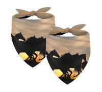 Pack of 2 Dog Bandanas Wild Horses Pet Scarf Kerchiefs Cats Dogs Bibs Bandana