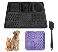 Pack of 2 Dog Lick Mat with Spatula, Dog Lick Mat with Suction Cup, Lick Mat for Dogs for Slow Eating, for Puppies, Kittens, Slow Feeding, Bathing Pets