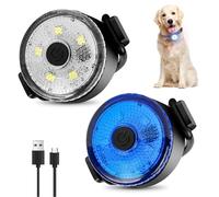 Pack of 2 Dog Light Pendant LED Flashing Light, Safety Pet Lights, Light Pendant Dog LED, Safety LED Flashing Light, Dog Light Pendant, Rechargeable with 3 Flashing Modes, for Night Walks