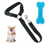 Pack of 2 dog seat belt, black dog safety belt for car, with 1 x bite-resistant dog toy to prevent your dog from chewing the car.
