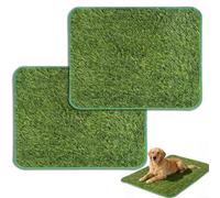 Pack of 2 Dog Toilet Balcony Artificial Grass Replace Puppy Toilet Washable Reusable Rain Pad Training Pee Pads for Small Dogs 58.5 x 46 cm