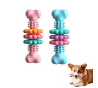 Pack of 2 Dog Toys Chew Toy Puppy Dog Toothbrush for Small Dogs Dental Care Teeth Cleaning Indestructible Dog Toy Puppy Teething Chewing Toy (Pink + Blue)