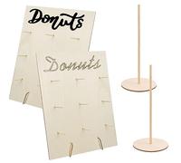 Pack of 2 Donut Wall Wedding, Doughnut Stand, Wood, Donuts Stand, Candy Bar Doughnut Wall, Doughnut Board, Doughnut Holder, Doughnut Decoration for Weddings, Birthdays, Baby Shower, Anniversaries,