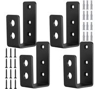 Pack of 2 Door Barricade Clamps,U Metal Door Barricade Brackets Meta,Steel U Security Door Lock Metal Angle, Brackets with Screw,Fits 2 x 4 Lumber (2pcs)