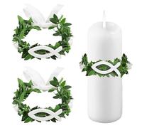 Pack of 2 Drip Protection for Christening Candle, Communion Candle, White Candles, Drip Protection, Communion Candle, Candle Accessories for Communion, Christening, Wedding and Religious Celebrations