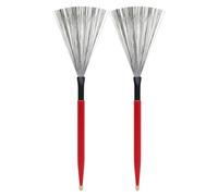 Pack of 2 Drum Brush Instrument Supplies Cajon Stick Drummer Playing Wire Brushes Professional Compact Size Practicing Prop Red