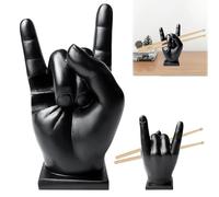 Pack of 2 Drumstick Holders, Drumstick Holder, Hand Sculpture Finger Statues, for Bookshelves, Desk and Mantle at Home Decoration