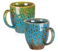 Pack of 2 Durable 16 oz Coffee Cups, Large Coffee Mugs with Ergonomic Handle, Ceramic Mugs Dishwasher & Microwave Safe, Ideal Tea Mugs for Home, Office, Gifts