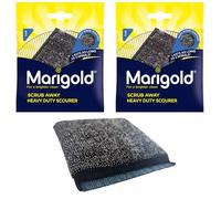Pack of 2 Durable Marigold For A Brighter Clean Scrub Away Heavy Duty Scourer Sponge-filled Stainless Steel Scourer Kitchen Utensils Washing Sponge Pad Easy Clean
