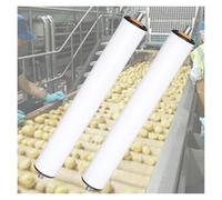 Pack of 2 Durable White PVC Conveyor Rollers 2.4" Dia x 11.8" Long Unpowered for Woodworking Farm Logistics - Reliable Transportation Rollers for Heavy Loads