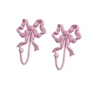 Pack of 2 Easy Install Bows Iron Hooks with Hardware Metal Coat Keys Hangers Practical Decorative Hanger Entryway Hook