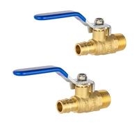 (Pack of 2) EFIELD Cold Expansion Pex-A 1/2-inch X 1/2 Inch Male MPT Brass Shut-off Ball Valve for Pex-A Pipe Connection, ASTM F1960, Blue Lever, cUPC Certified