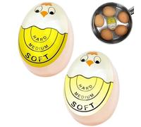 Pack of 2 EggTimer Resin, Colour-Changing, Reusable Heat-Sensitive Change Timer for Water with Colour Display