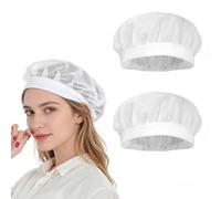Pack of 2 Elastic Chef's Hat, Unisex, Hair Net, Adjustable Hair Nets, Breathable Mesh Hair Cap, Hair Cap, Reusable Mesh Dining Beanie, Chef Hat for Kitchen, Chef's Hat