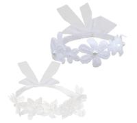 Pack of 2 Elastic Fascia, Elastico Neonato per Capelli,Neonata,Fascia per Capelli BambiniAccessori Neonata, Fascette Per Capelli Per Fiocchi, Fascia Capelli Neonata, Regalo Per Bambini Bianco B