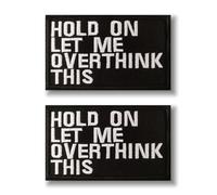 Pack of 2 Embroidery Military Patch, 'Hold on Let Me Over This' Double-Sided Self-Adhesive Hook Loop Patches for Clothing Bags Biker Badge Baseball Cap Hats Uniform Backpacks Jeans