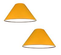 Pack of 2 - Empire Cotton Coolie Lamp Shades for Table Lamps and Pendant Ceiling Lights - 25cm Dia (2, Mustard)