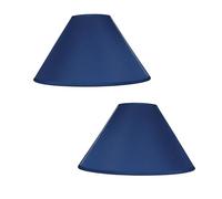 Pack of 2 - Empire Cotton Coolie Lamp Shades for Table Lamps and Pendant Ceiling Lights - 25cm Dia (2, Navy Blue)