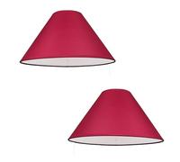 Pack of 2 - Empire Cotton Coolie Lamp Shades for Table Lamps and Pendant Ceiling Lights - 35cm Dia (2, Burgundy)