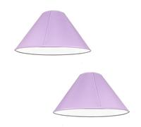 Pack of 2 - Empire Cotton Coolie Lamp Shades for Table Lamps and Pendant Ceiling Lights - 35cm Dia (Navy) (2, Lilac)