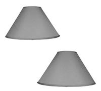 Pack of 2 - Empire Cotton Coolie Lamp Shades for Table Lamps and Pendant Ceiling Lights - 35cm Dia (Navy) (2, Grey)
