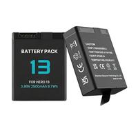 Pack of 2 Enduro Batteries for GoPro Hero 13 Black, 2500 mAh Rechargeable Replacement Battery with High Capacity and Long Life, Compatible with GoPro Hero 13 Camera Accessories