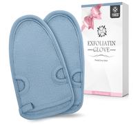 Pack of 2 Exfoliating Gloves, Body Scrub Exfoliating Gloves, Double-Sided Premium Exfoliating Gloves for Face and Body, Exfoliating Bath Gloves with Thumb Holes (Grey)