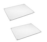 (Pack of 2) Extra Large 50x40cm Completely Clear & Flat Float Glass Worktop Saver for Your Kitchen Worktop Saving
