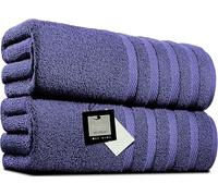 Pack of 2 Extra Large Bath Sheets (100 x 200 cm-600 GSM) Pure Egyptian Cotton Big Body Wrap Bath Sheet Towels for Bathroom,beach, Pool (Cotton, Navy Blue)