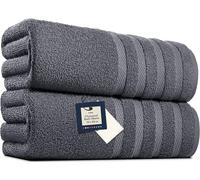 Pack of 2 Extra Large Bath Sheets (100 x 200 cm-600 GSM) Pure Egyptian Cotton Big Body Wrap Bath Sheet Towels for Bathroom,beach, Pool (Charcoal, Cotton)