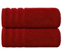 Pack of 2 Extra Large Premium Super Jumbo Bath Sheet 100 x 200 cm - Premium 100% Egyptian Cotton Quick Dry Highly Absorbent Luxury Bath Sheets Towels 600-GSM (RED)